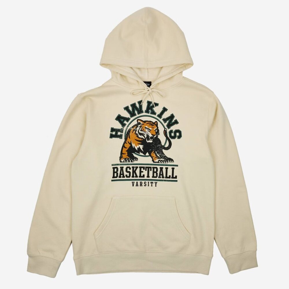 Men's Stranger Things Hawkins Tigers Pullover Sweatshirt - Off-White XXL